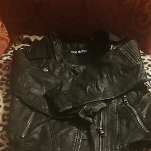 Steve Madden Black Leather Jacket 7/8 Kids